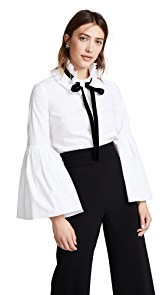 Monique Lhuillier Bell Sleeve Blouse