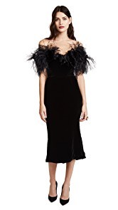 Marchesa Off Shoulder Cocktail Dress