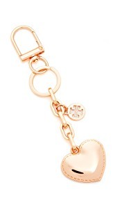 Tory Burch Logo &amp; Heart Metal Key Fob