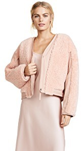T by Alexander Wang Shearling Crop Jacket
