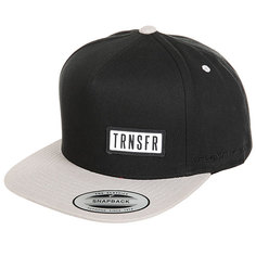 Бейсболка с прямым козырьком Transfer Classic Snapback 5 Panel Black/Silver