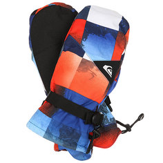 Варежки Quiksilver Mission Mitt Blue Red Icey Check
