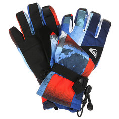 Перчатки детские Quiksilver Mission You Blue Red Icey Check