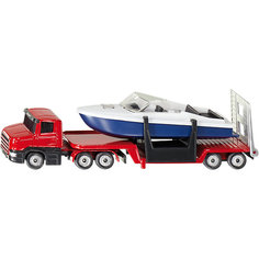 SIKU 1613 Низкорамный грузовик с катером