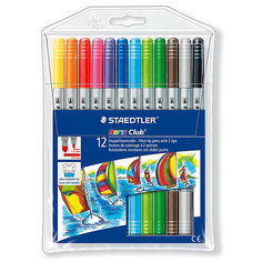 Staedtler Фломастеры NorisClub двусторонние, 12 цв.