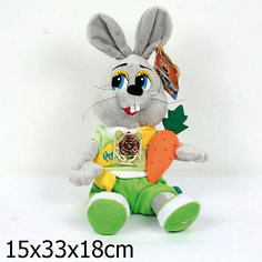 Мягкая игрушка Заяц с морковкой, МУЛЬТИ-ПУЛЬТИ