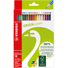 Набор цветных карандашей, 18 цв., GREEN COLOURS Stabilo