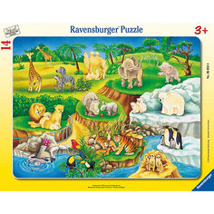 Пазл "Зоопарк", 14 деталей, Ravensburger