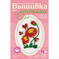 Вышивка лентами "Алые цветы", LORI