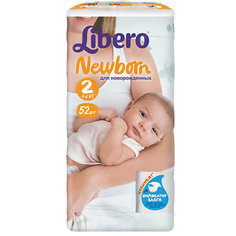 Подгузники Libero Newborn, Mini 3-6 кг (2), 52 шт.