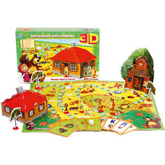Настольная 3D игра-ходилка "Маша идет в гости", Маша и медведь, Умка