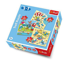 Набор пазлов "Развлечения Смурфов", 30 деталей, Trefl