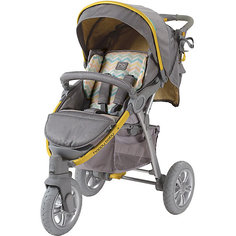 Прогулочная коляска Happy Baby Neon Sport, серый/жёлтый