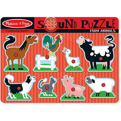 Рамка-вкладыш со звуком "Ферма", 8 деталей, Melissa &amp; Doug