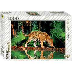 Пазл "Леопард у воды", 1000 деталей, Step puzzle