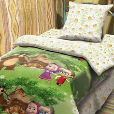Комплект "Двое на одного" 1,5-спальный (наволочка 70*70), Маша и Медведь Непоседа