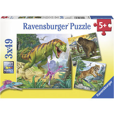 Пазл «Первобытные хищники», 3х49 деталей, Ravensburger