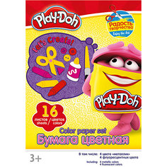 Цветная бумага 16 цветов, Play-Doh Академия групп