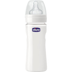 Бутылочка Well-Being Glass 0 мес.+, сил.соска, стекло, 240мл., CHICCO