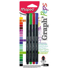 Капилярная ручка 0.4 мм, 4 цв. Maped