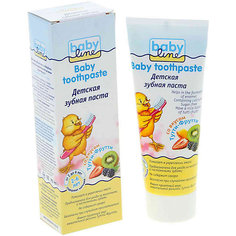 Детская зубная паста со вкусом Тутти-Фрутти, Babyline, 75 мл