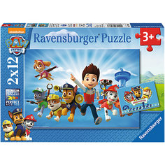 Пазл "Щенячий патруль", 2х12 детали Ravensburger