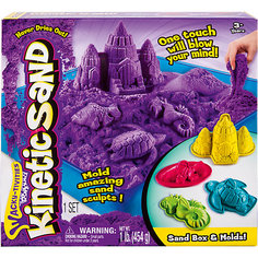 Песок для лепки Kinetic sand, 454 гр, лоток, 4 формочки, фиолетовый