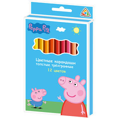 Цветные карандаши, 12 цв., Свинка Пеппа Росмэн