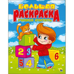 Большая раскраска "Учимся считать" Проф Пресс