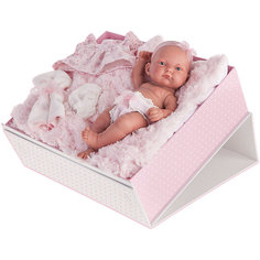 Кукла-младенец Карла в чемодане, розовый, 26 см, Munecas Antonio Juan