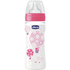 Бутылочка Well-Being Girl 4мес.+, сил.соска, РР, 330мл., CHICCO