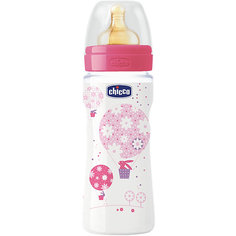 Бутылочка Well-Being Girl 4мес.+, лат.соска, РР, 330мл., CHICCO