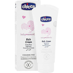 Крем увлажняющий Baby Moments, 0мес.+, питательный с вит.Е, 100 мл., CHICCO