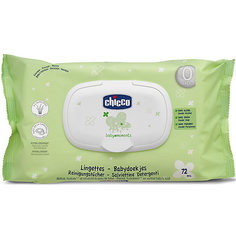 Салфетки очищающие Baby Moments, 0мес.+, с алоэ вера и ромашкой,72шт., CHICCO