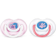 Соска-пустышка 0-6 мес, 2 шт., Classic, Philips Avent, розовый/белый