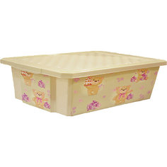 Ящик для хранения игрушек "X-BOX" Bears 30л на колесах, Little Angel, слоновая кость