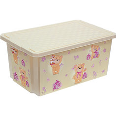 Ящик для хранения игрушек "X-BOX" Bears 12л, Little Angel, слоновая кость