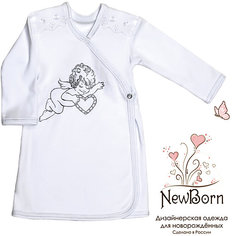 Крестильная рубашка с шитьем, р-р 68,  NewBorn, белый