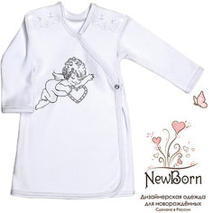 Крестильная рубашка с шитьем, р-р 74,  NewBorn, белый