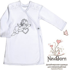 Крестильная рубашка с шитьем, р-р 80,  NewBorn, белый