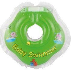Круг для купания с погремушкой внутри Baby Swimmer, салатовый