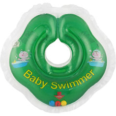 Круг для купания с погремушкой внутри Baby Swimmer, зеленый