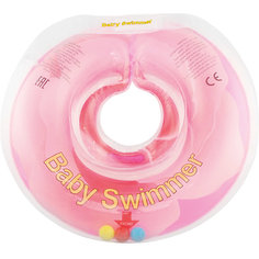 Круг для купания с погремушкой внутри РОЗОВЫЙ БУТОН Baby Swimmer, розовый