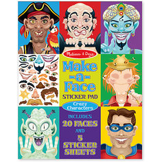 Книжка с многоразовыми наклейками "Лица - Безумные герои" Melissa & Doug