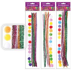 Набор синельной проволоки с помпонами, 38*7 см. Tukzar