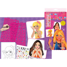 Альбом для творчества "Макияж и маникюр" с наклейками и трафаретами Tukzar