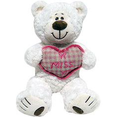 Мишка Митя с сердцем, белый, 28 см, Fluffy Family
