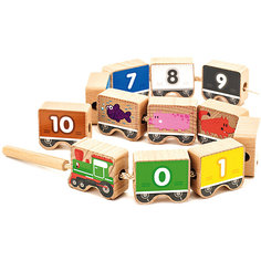 Паровозик-шнуровка "Цифры", 12 деталей, МДИ