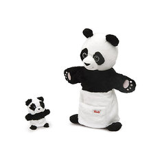 Мягкая игрушка на руку Панда с детенышем, 28 см, Trudi