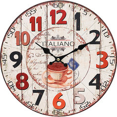 Часы настенные "Кофе из Италии", диаметр 34 см Белоснежка